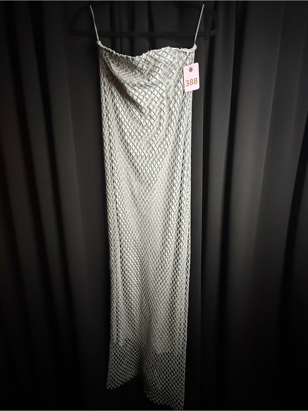 Zara Strapless White Mesh Maxi Dress
